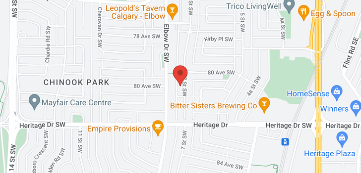 map of 8215 7 St  SW